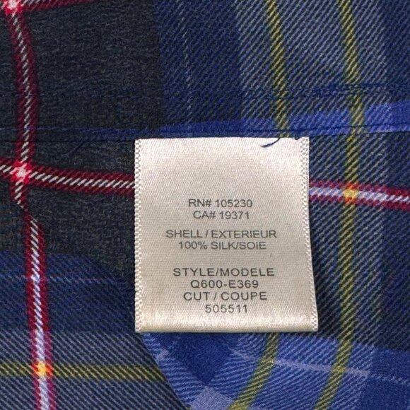 Equipment 100% Silk Plaid Shirt SZ XS Blue Oversized Preppy Academia Grunge - Picture 10 of 12